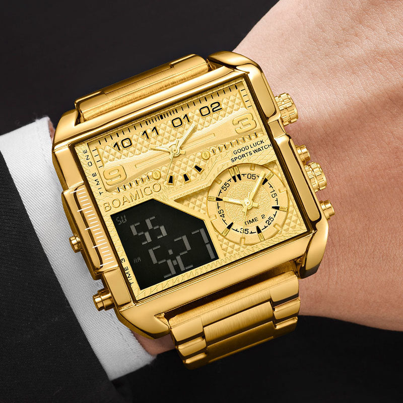 BOAMIGO New Top Brand Luxury Fashion Men Watches Gold Stainless Steel