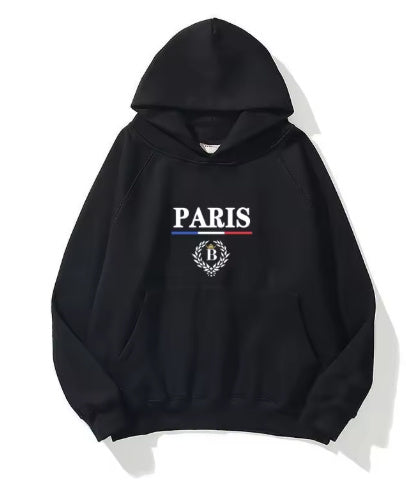 Double-layer Hat European Size Fleece-lined Pullover Sweater Men
