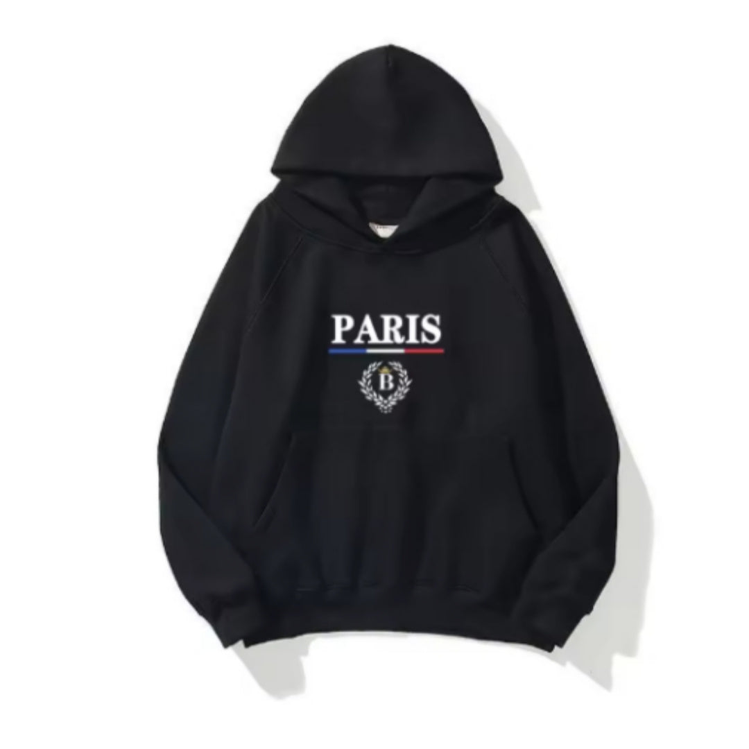 Double-layer Hat European Size Fleece-lined Pullover Sweater Men